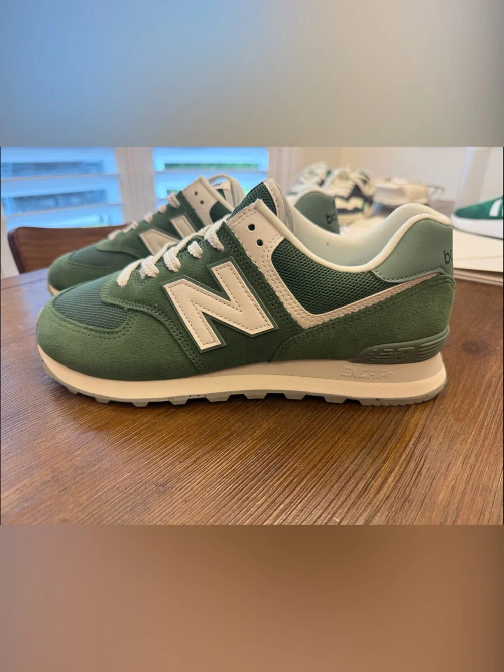 New Balance Green Suede & White Accent Retro Runner